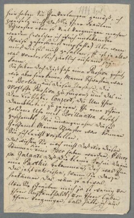 Brief von Friedrich Benda an Unbekannt - BSB Autogr. Benda, Friedrich
