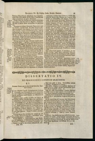 41-43, Dissertatio IV. de Prisco Codice Canonum Graecorum.