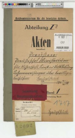 Preußisches Ministerium für Wissenschaft, Kunst und Volksbildung. Kassenanweisungen über bewilligte Beihilfen. Hauptstück