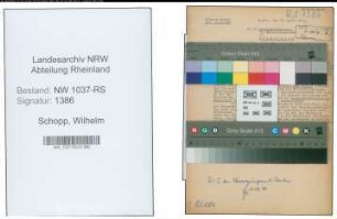 Entnazifizierung Wilhelm Schopp , geb. 18.05.1898 (Reg.Inspektor)