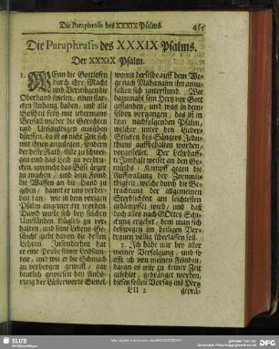 Der XXXIX Psalm