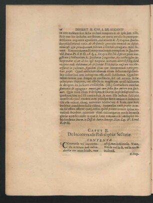 Caput II. De Incommodis Philosophiae Sectariae.