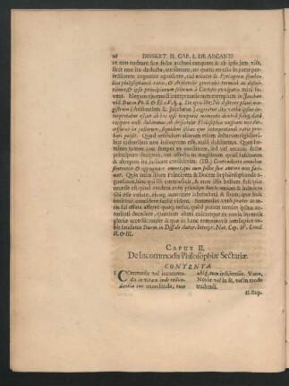Caput II. De Incommodis Philosophiae Sectariae.