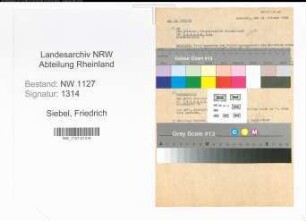 Entnazifizierung Friedrich Siebel , geb. 00.00.0000 (Verwaltungsangestellter)