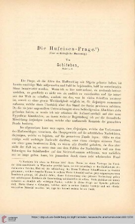 20: Die Hufeisen-Frage : (eine archäologische Musterung)