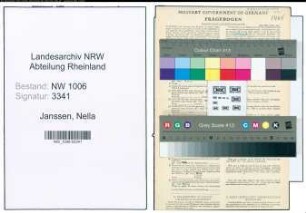 Entnazifizierung Nella Janssen , geb. 26.04.1899 ()