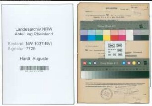 Entnazifizierung Auguste Hardt , geb. 25.09.1892 (Stadtinspektor)