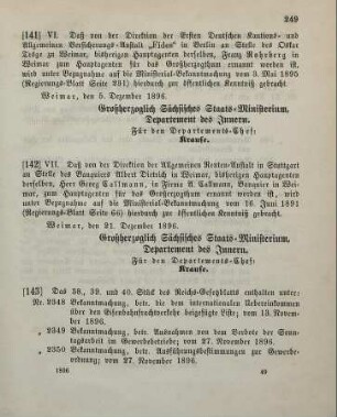 143. Das 38., 39. und 40. Stück des Reichs-Gesetzblatts enthalten unter: ...