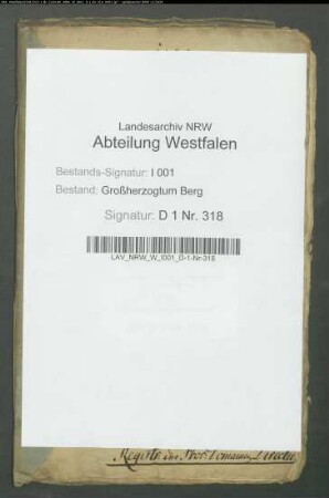 Original-Spezial-Domänen-Etats von der Rentei Marienfeld pro 1804-1807 (5 Bände)