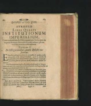 Synopsis Libri Quarti.