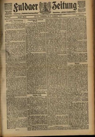 Erste Ausgabe vom Donnerstag, den 03. November 1910.