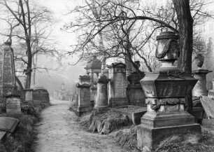 Eliasfriedhof, Blick durch den Hauptweg nach Westen