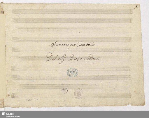 Sandoni, Pietro Giuseppe: Sonata per Cembalo