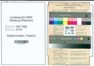 Entnazifizierung Friedrich Wiesenmueller , geb. 29.10.1904 (Zollbeamter)