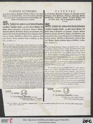 Patentes Ulteriores an die Burgerschaft zu Bruchsal in Dachen zu Speier, […]