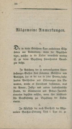 Allgemeine Anmerkungen.