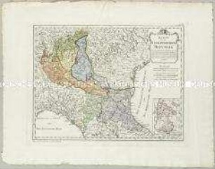 Diplomatischer Atlas: Karte von der Cisalpinischen Republik. Mit einer Nebenkarte: Breisgau