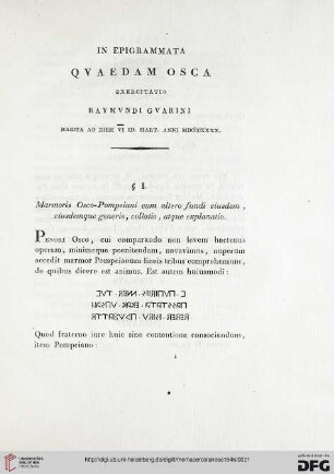 5: In epigrammata quaedam osca : exercitatio