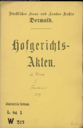 de Wrede, Majors Witwe gegen Postsekretär Fontain - Schuldforderung