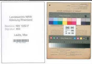 Entnazifizierung Max Laubs , geb. 27.03.1905 (Zollbeamter)