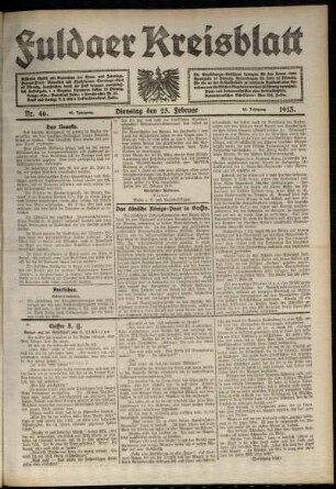Ausgabe vom Dienstag, den 25. Februar 1913.