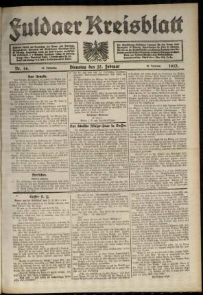Ausgabe vom Dienstag, den 25. Februar 1913.