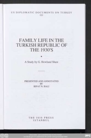 Family life in the Turkish Republic of the 1930's
