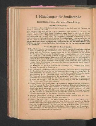 Immatrikulation, An- und Abmeldung