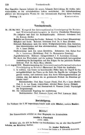 128, VI. Vereinschronik