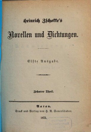Heinrich Zschokke's Novellen und Dichtungen, 10
