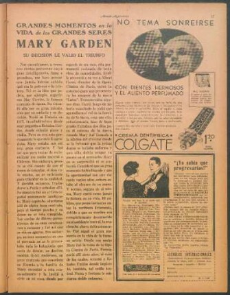 Mary Garden, su decisión le valio el triunfo : Grandes momentos en la vida de los grandes seres