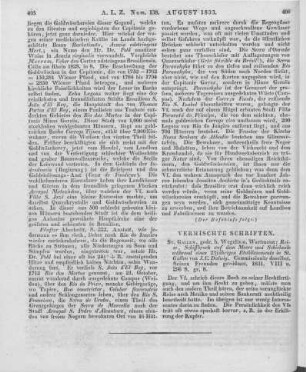 Dalwig, J. C.: Reise, Schiffbruch auf dem Meere und Schicksale während eines 23jährigen Etablissements in St. Gallen. Sankt Gallen: Wegelin & Wartmann 1831