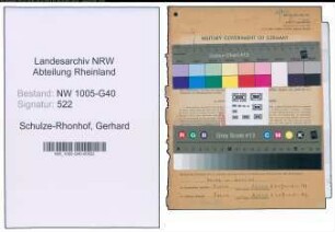 Entnazifizierung Gerhard Schulze-Rhonhof , geb. 01.08.1903 (Jur.Referent)