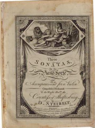 Three sonatas for the piano forte with an accompaniment for a violin : op. 26