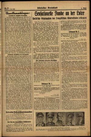 Zweite Ausgabe vom Freitag, den 05. Juli 1940.