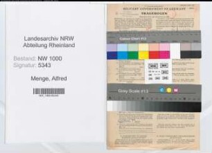 Entnazifizierung Alfred Menge, geb. 11.04.1894 (Verw.Angest.)