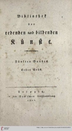 Fünften Bandes erstes Stück