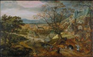 Landschaft mit Kirchdorf: "Der Herbst"