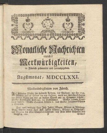 Augstmonat, MDCCLXXI