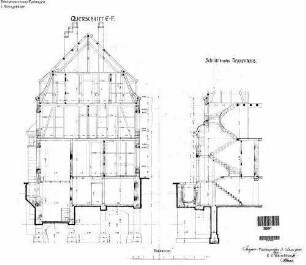 Plochingen: 2.Nebengebäude Wohngebäude Querschnitt,Schnitt durchs Treppenhaus