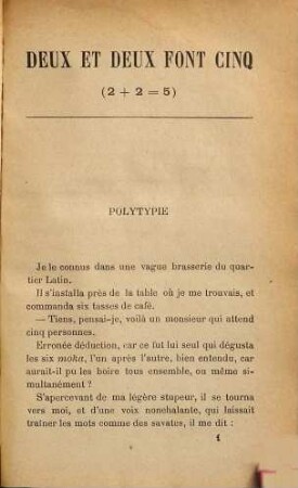 Deux et deux font cinq (2 + 2 = 5)
