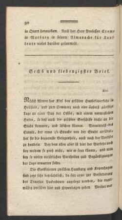 Sechs und siebenzigster Brief