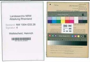 Entnazifizierung Heinrich Wefelscheid , geb. 28.08.1888 (Lehrer)