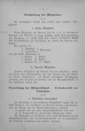 Erwerbung der Mitgliedschaft.