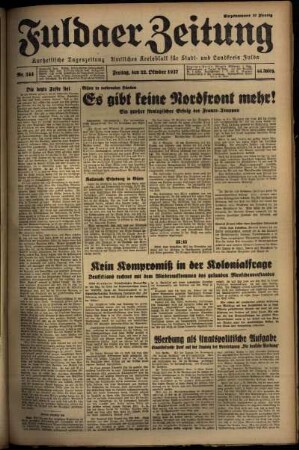 Ausgabe vom Freitag, den 22. Oktober 1937.