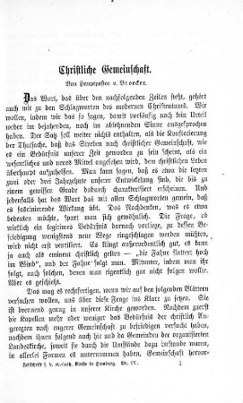 Christliche Gemeinschaft.