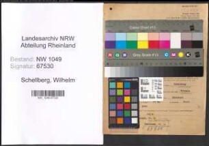 Entnazifizierung Wilhelm Schellberg , geb. 23.04.1886 (Baecker)
