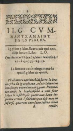 Ilg Cummantzamaint Da Ls Psalms.
