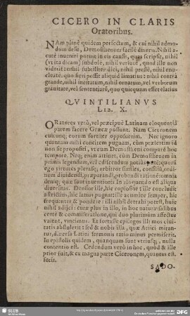Cicero In Claris Oratoribus