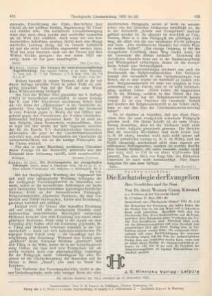 431 [Rezension] Rickert, Heinrich, Die Grenzen der naturwissenschaftlichen Begriffsbildung